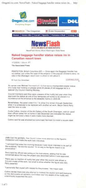 Associated Press news article on January 12th 2005