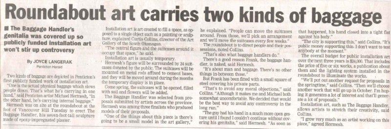 Penticton Herald article on January 5th 2005. 