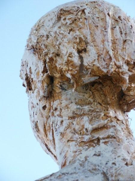 The back of franks head that had been vandalised.